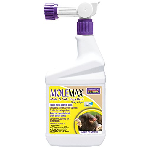 Bonide (BND690) - Molemax Mole & Vole Burrowing Animal Repellent, Ready to Spray Rodent Repellent (32 oz.)