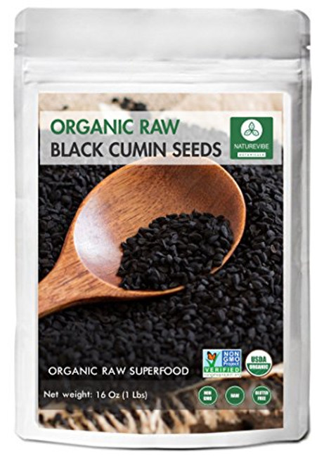 Organic Black Cumin Seed Whole, Nigella Sativa (1lb) by Naturevibe Botanicals, Gluten-Free & Non-GMO (16 ounces)