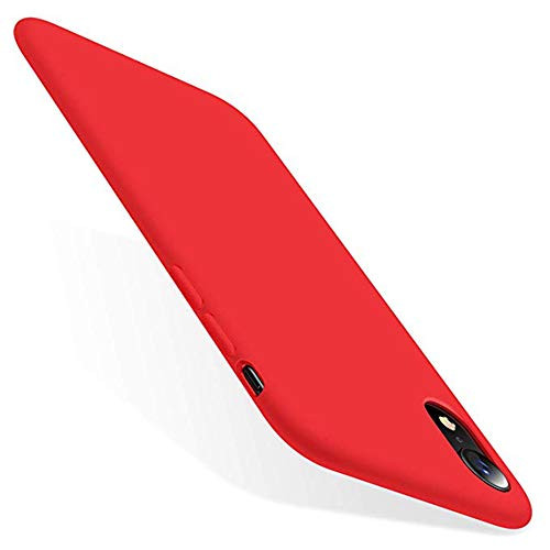 Case Compatible with iPhone X XS XR XS Max Plain Color Soft TPU Slim Cover Back (Red, iPhone XR)