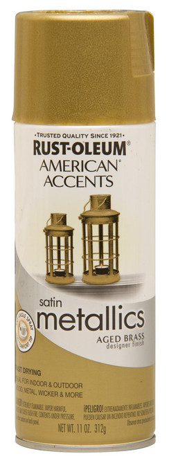 Rust-Oleum 202719 Designer Metallics Spray, Aged Brass, 11-Ounce