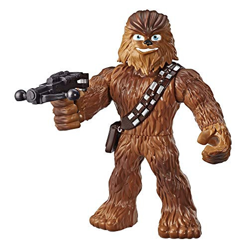 Star Wars Galactic Heroes Mega Mighties Chewbacca 10" Action Figure with Bowcaster Accessory, Toys for Kids Ages 3 & Up