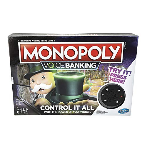 Monopoly Voice Banking Electronic Family Board Game for Ages 8 & Up
