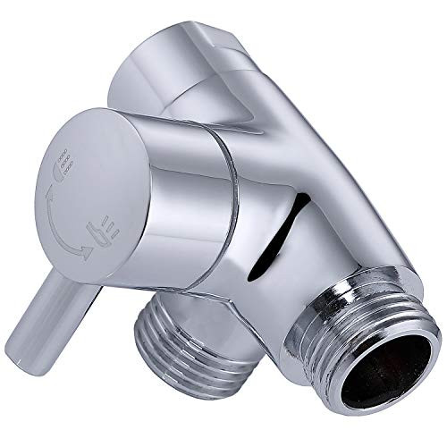 100% Solid Brass Shower Arm Diverter Valve for Hand Held Showerhead and Fixed Spray Head ? G 1/2 3-Way Bathroom Universal Shower System Replacement Part (Chrome diverter)