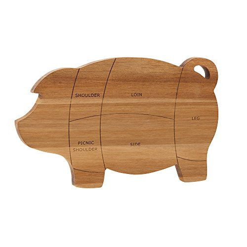 Paula Deen Pantryware Wooden Pig Cutting and Serving Board, 8.5-Inch x 14-Inch