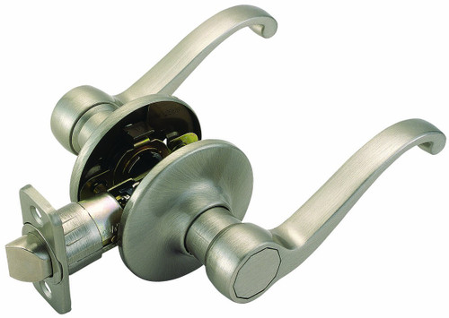Design House 740365 Scroll 6-Way Universal Passage Door Handle, Adjustable Backset, Satin Nickel Finish