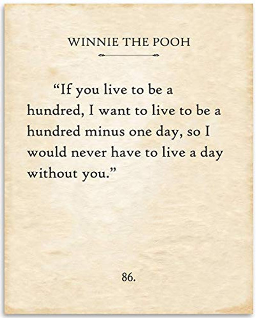 Winnie The Pooh - If You Live - 11x14 Unframed Typography Book Page Print - Great Gift for Book Lovers, Also Makes a Great Gift Under $15