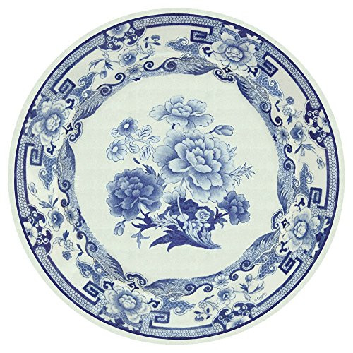 Entertaining with Caspari Dinner Plates, Blue and White, 8-Pack