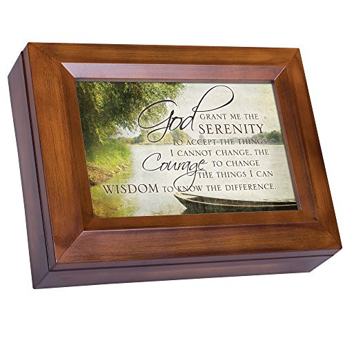 God Grant Me The Serenity Courage Wisdom Woodgrain Digital Keepsake Music Box Plays My Wish