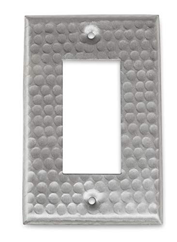 Monarch Abode 18013 Hammered Single Rocker Wall Switch Plate, Satin Nickel