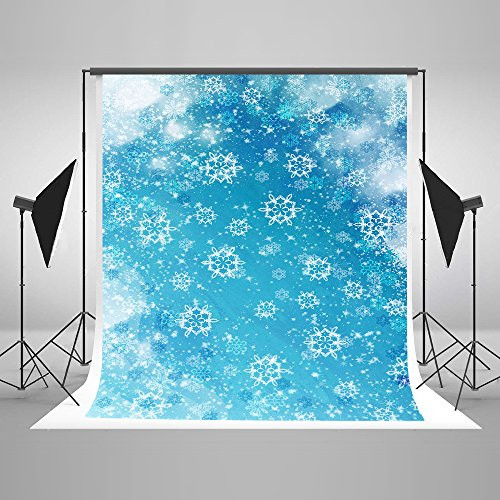 5ft(W) x7ft(H) Winter Snowflakes Backdrop Blue Background Seamless Fantastic Photo Studio Props for Baby Kids Children Backdrop Props Photography