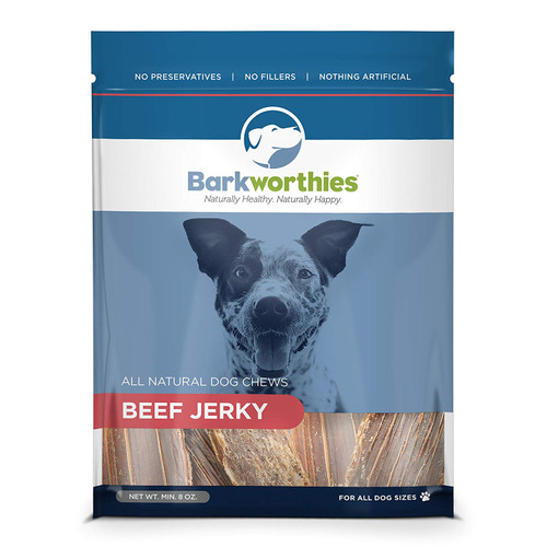 Barkworthies Beef Jerky Chews in Bag for Pets