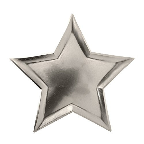 Meri Meri, Silver Foil Star Plates, Birthday, Party Decorations, Dinnerware - Pack of 8