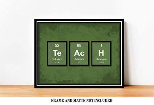 TEACH Periodic Table of Elements Classroom Decor Prints - 8 x 10 Unframed Print - Great Gift for Teachers, Librarians, Geeks, Scientists, Techies. Library Wall Art TEACH Periodic Table of Elements Classroom Decor Prints - 8 x 10 Unframed Print - Great Gift for Teachers, Librarians, Geeks, Scientists, Techies. Library Wall Art