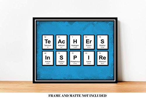 TEACHER'S INSPIRE Periodic Table of Elements Classroom Decor Prints - 8 x 10 Unframed Print - Great Gift for Teachers, Librarians, Geeks, Scientists, Techies. Library Wall Art TEACHER'S INSPIRE Periodic Table of Elements Classroom Decor Prints - 8 x 10 Unframed Print - Great Gift for Teachers, Librarians, Geeks, Scientists, Techies. Library Wall Art