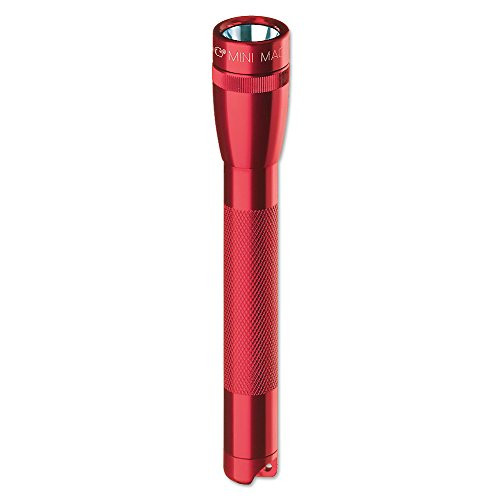 Maglite Mini Incandescent 2-Cell AA Flashlight with Holster, Red