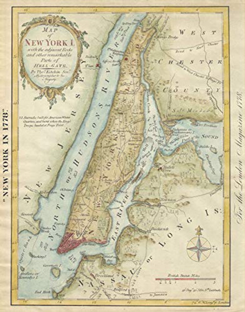 Map of"New York in 1778" Unique - Art Wall Decor - Great Gift for a History Buff Map of"New York in 1778" Unique - Art Wall Decor - Great Gift for a History Buff