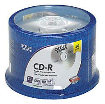 Office Depot (TM)) Brand CD-R Recordable Media Spindle, 700MB/80 Minutes, Pack Of 50