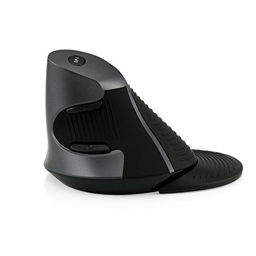 Oct17 Delux Ergonomic Design Wireless Vertical USB Optical Gaming Mouse for Computer PC Laptop Mice- Black