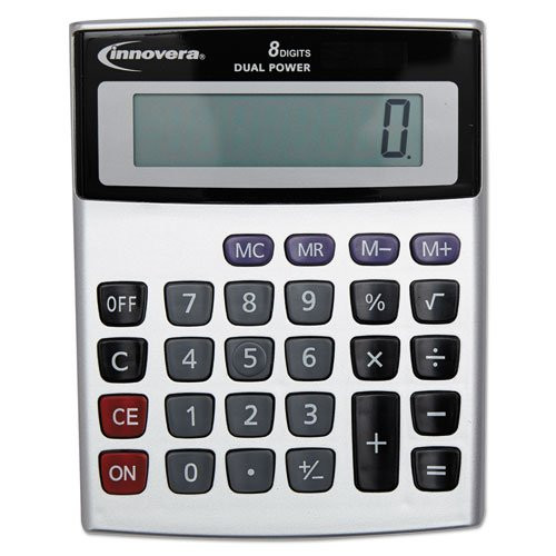 Innovera 15925 Portable Minidesk Calculator, 8-Digit LCD