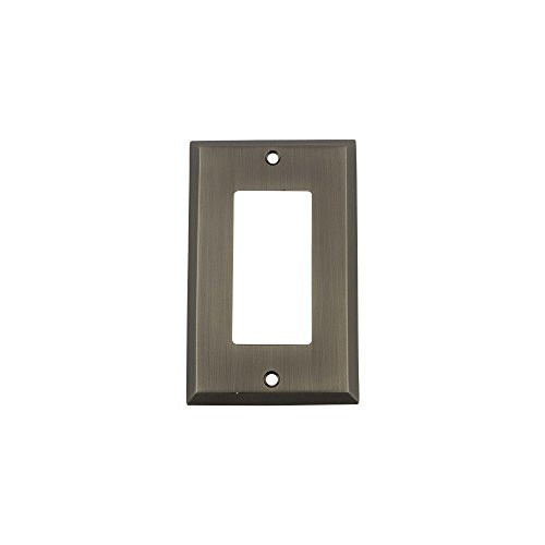 Nostalgic Warehouse 719773 New York Switch Plate with Single Rocker, Antique Pewter