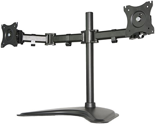 VIVO Dual Monitor Mount Stand, Fully Adjustable Desk Free-Standing for 2 LCD LED Screens Up To 27 inches (STAND-V002P)