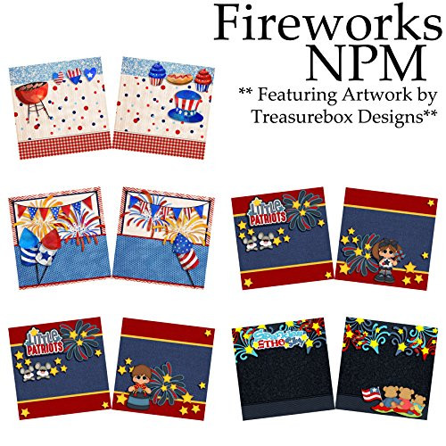 FIREWORKS Non-Photo-Mat Scrapbook Set - 5 Double Page Layouts