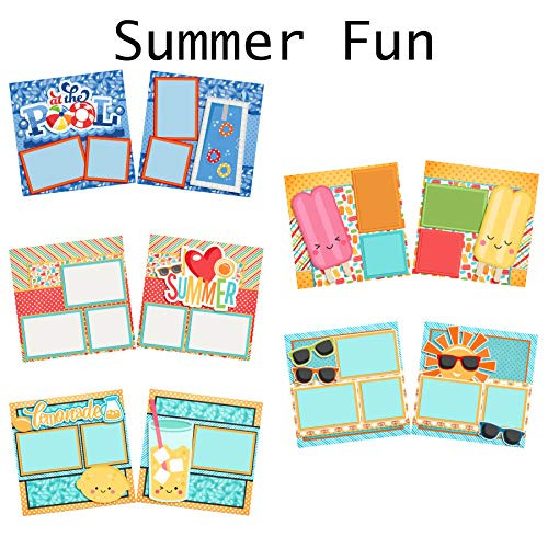 Summer Fun Scrapbook Set - 5 Double Page Layouts