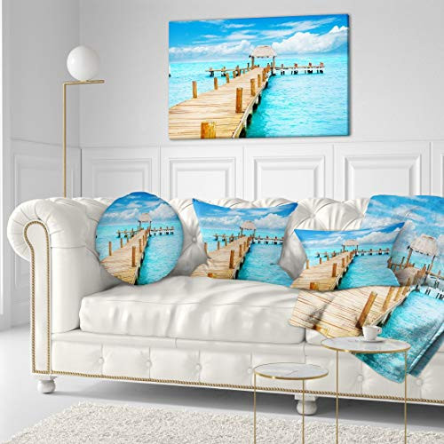 Designart PT8633-40-20 Tropic Paradise Jetty in Mexico-Seascape Photo Canvas Print-40x20, 40x20, Blue Designart PT8633-40-20 Tropic Paradise Jetty in Mexico-Seascape Photo Canvas Print-40x20, 40x20, Blue