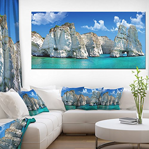 Designart Greek Holidays-Cityscape Photo Canvas Art Print-6x28, 28'' x 60'' x 2'' Designart Greek Holidays-Cityscape Photo Canvas Art Print-6x28, 28'' x 60'' x 2''