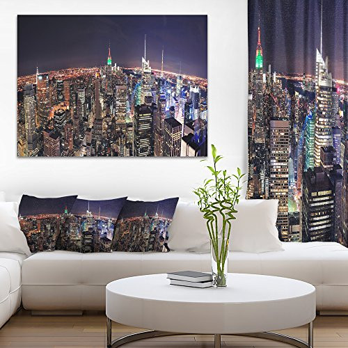 Designart PT8615-20-12 NYC Manhattan Aerial View-Cityscape Photo Canvas Print-20x12, 12" H x 20" W x 1" D 1P Designart PT8615-20-12 NYC Manhattan Aerial View-Cityscape Photo Canvas Print-20x12, 12" H x 20" W x 1" D 1P