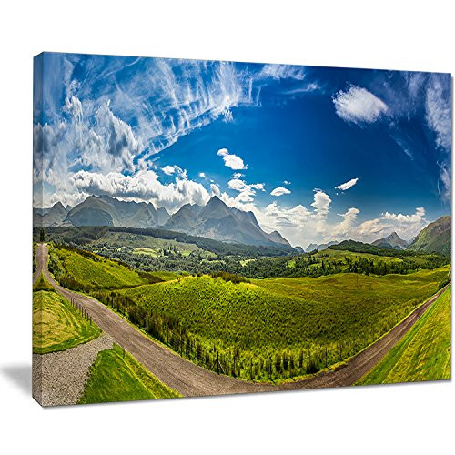 Designart PT11068-20-12 Scottish Highlands Panoramic View-Landscape Wall Art Canvas Print-20x12, 12" H x 20" W x 1" D 1P
