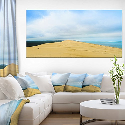 Designart PT11354-60-28 Cala Violina Bay Beach Tuscany-Oversized Landscape Wall Art Print-60x28 1 Piece, 28'' x 60'' x 2''