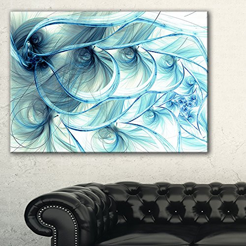 Designart PT11898-20-12 Light Blue Fractal Flower Soft Pattern Large Floral Canvas Art Print, 12" H x 20" W x 1" D 1P, Designart PT11898-20-12 Light Blue Fractal Flower Soft Pattern Large Floral Canvas Art Print, 12" H x 20" W x 1" D 1P,