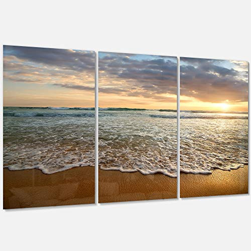 Design Art MT10728-3P Bright Cloudy Sunset In Calm ocean Contemporary Seascape Metal Wall Art (3 Piece),Blue,36x28" Design Art MT10728-3P Bright Cloudy Sunset In Calm ocean Contemporary Seascape Metal Wall Art (3 Piece),Blue,36x28"