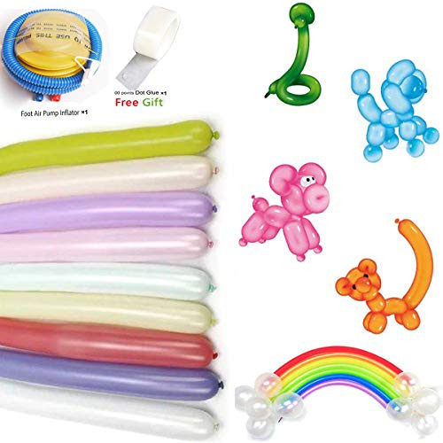 260Q Magic Long Balloons 100PCS Latex Twisting Balloons Thicken Assorted Colors Balloons Balloons Kits for Animal Shape Party, Birthdays, Clowns, Weddings Decorations (260Q Long Balloons)