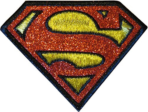 Application DC Comics Originals Superman Logo Glitter Patch, 2", Multicolor