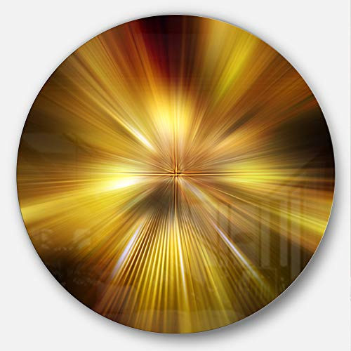 Designart Metal Wall Art - Disc of 23 inch 23'' H x 23'' W x 1'' D 1P Gold