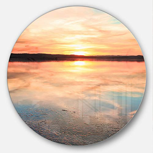 Designart Sensational Sunset in Australia Seascape Photo Round Metal Wall Art - Disc of 23 inch 23'' H x 23'' W x 1'' D 1P Yellow Designart Sensational Sunset in Australia Seascape Photo Round Metal Wall Art - Disc of 23 inch 23'' H x 23'' W x 1'' D 1P Yellow