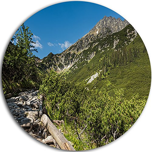 Designart Tourist Trail in High Mountains-Landscape Large Metal Wall Art - Disc of 23 23'' H x 23'' W x 1'' D 1P Designart Tourist Trail in High Mountains-Landscape Large Metal Wall Art - Disc of 23 23'' H x 23'' W x 1'' D 1P