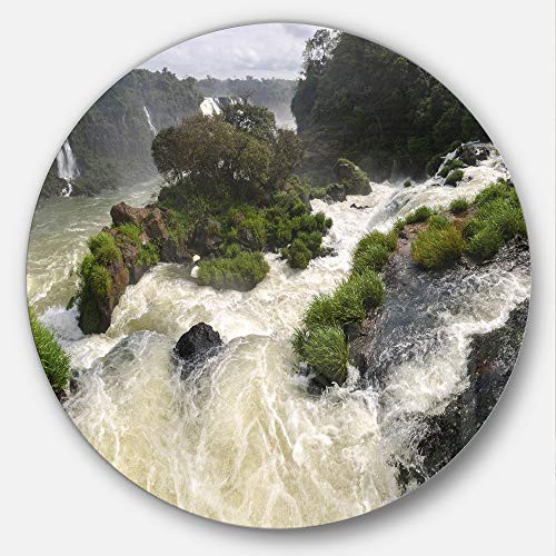Designart Waterfall Iguacu Falls in Brazil Landscape Large Metal Wall Art - Disc of 23 23'' H x 23'' W x 1'' D 1P Designart Waterfall Iguacu Falls in Brazil Landscape Large Metal Wall Art - Disc of 23 23'' H x 23'' W x 1'' D 1P