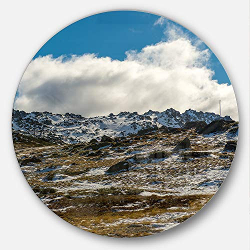 Designart Wide View of Kosciuszko National Park Seashore Metal Artwork Disc of 11 inch 11'' H x 11'' W x 1'' D 1P Blue