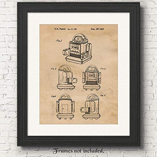Original Robot Patent Poster Prints, Set of 1 (11x14) Unframed Photo, Great Wall Art Decor Gifts Under 15 for Home, Office, Studio, Man Cave, Garage, Shop, Student, Teacher, Engineer & Robotics Fan