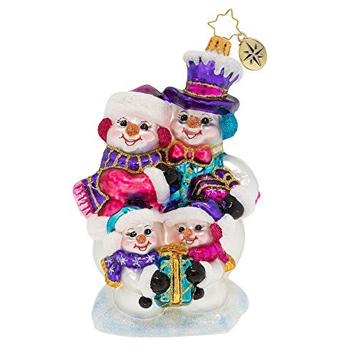 Christopher Radko Our Festive Frosty Family Christmas Ornament, Multicolor