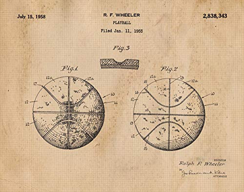 Original Basketball Patent Poster Prints, Set of 1 (11x14) Unframed Photo, Great Wall Art Decor Gifts Under 15 for Home, Office, Garage, Man Cave, Gym, Student, Teacher, Player, Coach, NBA Fan Original Basketball Patent Poster Prints, Set of 1 (11x14) Unframed Photo, Great Wall Art Decor Gifts Under 15 for Home, Office, Garage, Man Cave, Gym, Student, Teacher, Player, Coach, NBA Fan