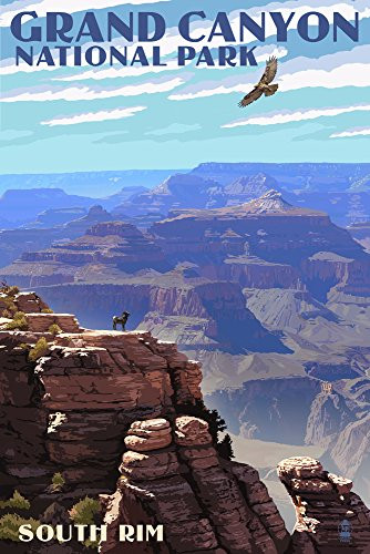 Grand Canyon National Park, Arizona - South Rim (9x12 Art Print, Wall Decor Travel Poster)