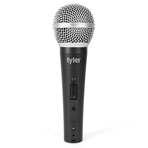 Tyler TMS305-SL Professional Moving Coil Dynamic Vocal Handheld Microphone - Cardioid Unidirectional Handheld Mic - XLR Connection with On/Off Switch - Silver