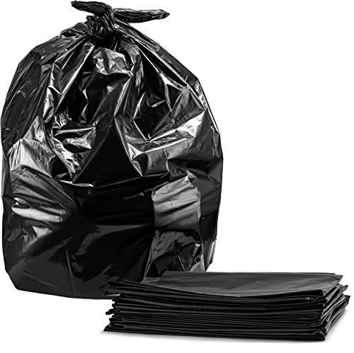 55-60 Gallon Contractor Trash Bags, 3.0 Mil, Large Black Heavy Duty Garbage Bags, (50)