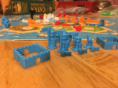 Ten Talents Trading Build3D Replacement Pieces for Settlers of Catan Cities and Knights Expansion - Roman - Blue