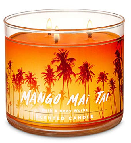 Bath and Body Works Mango Mai Tai Scented 3 Wick Candle 14.5 oz New for Spring 2019 (mango, jasmine, grapefruit)