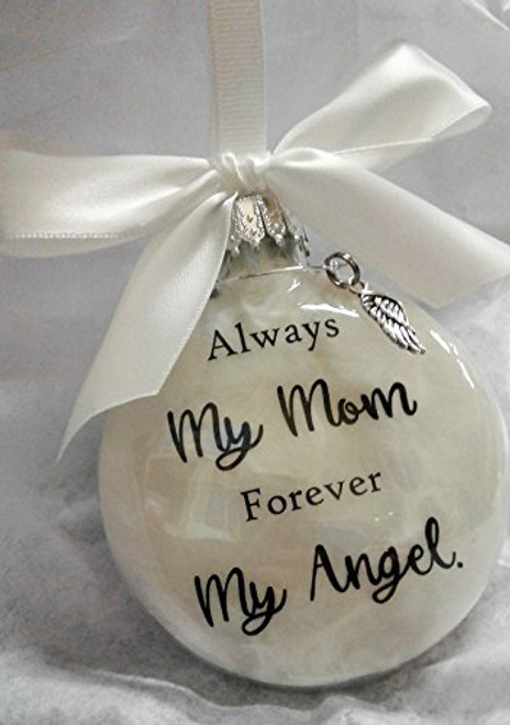Always My Mom Memorial Christmas Ornament Sympathy Gift w/ Angel Wing Charm Always My Mom Memorial Christmas Ornament Sympathy Gift w/ Angel Wing Charm